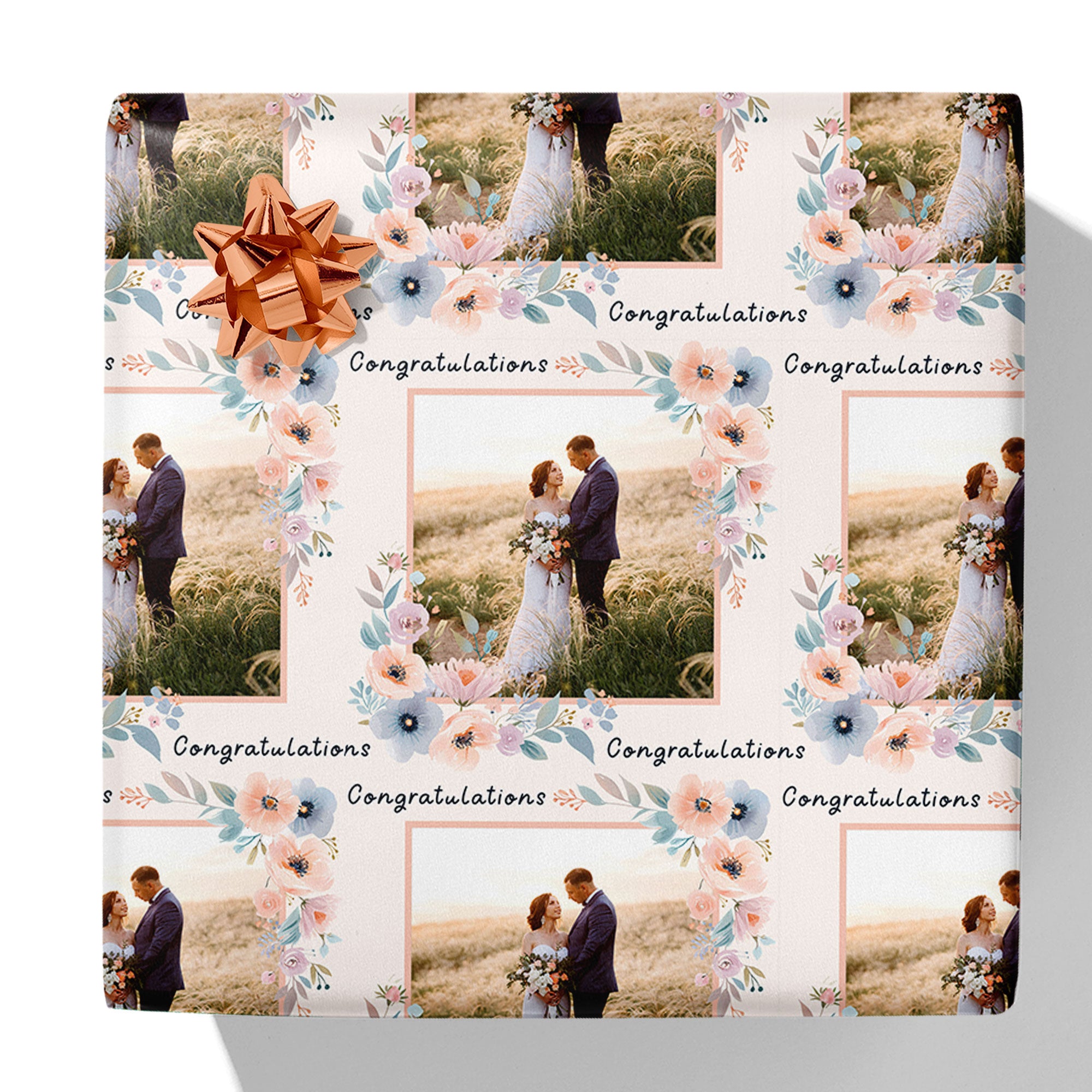 Floral Border Congratulations Photo Gift Wrap – Simply Gift Wrap