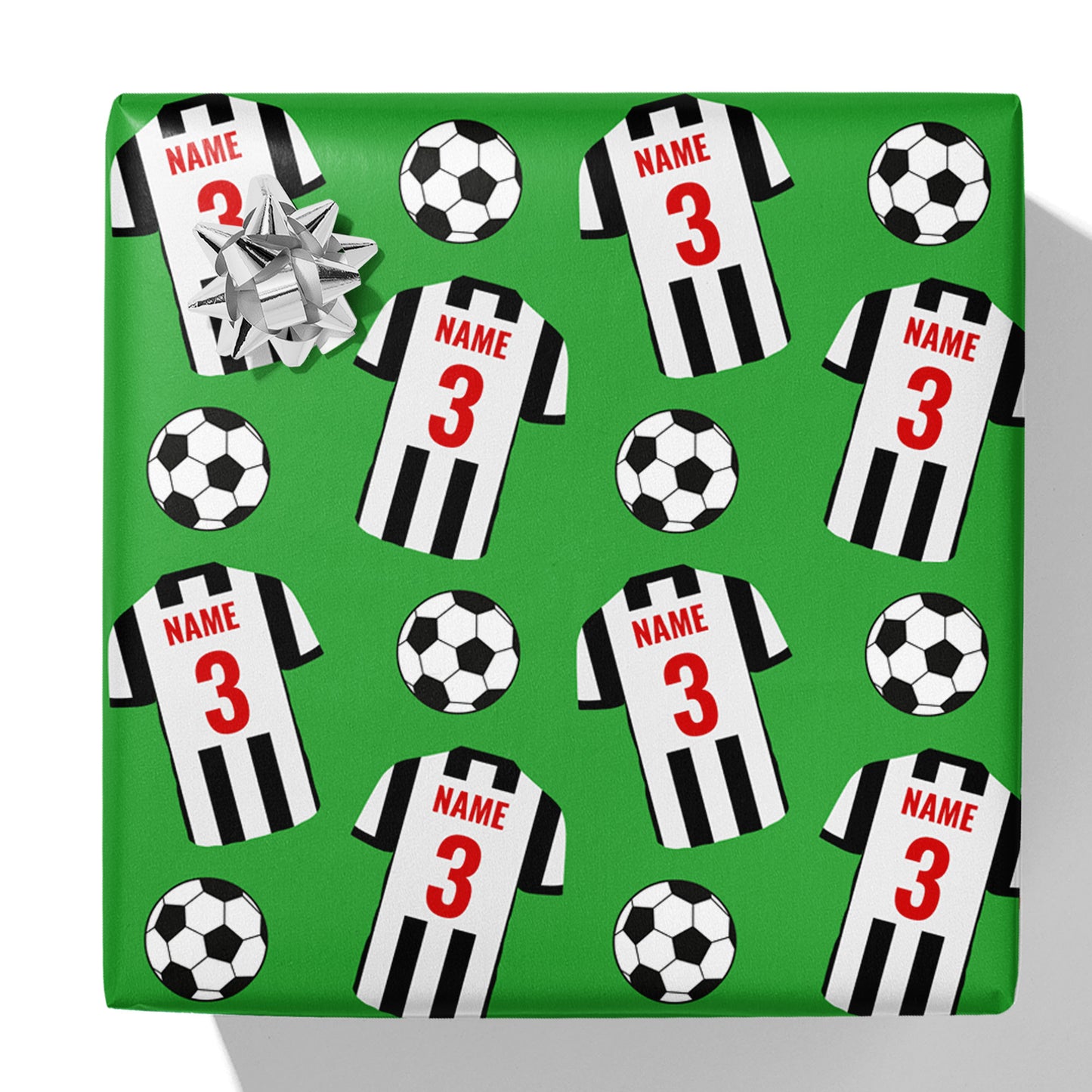 Football Shirt Name and Age Gift Wrap