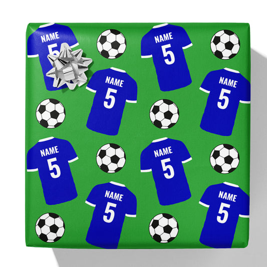 Football Shirt Name and Age Gift Wrap