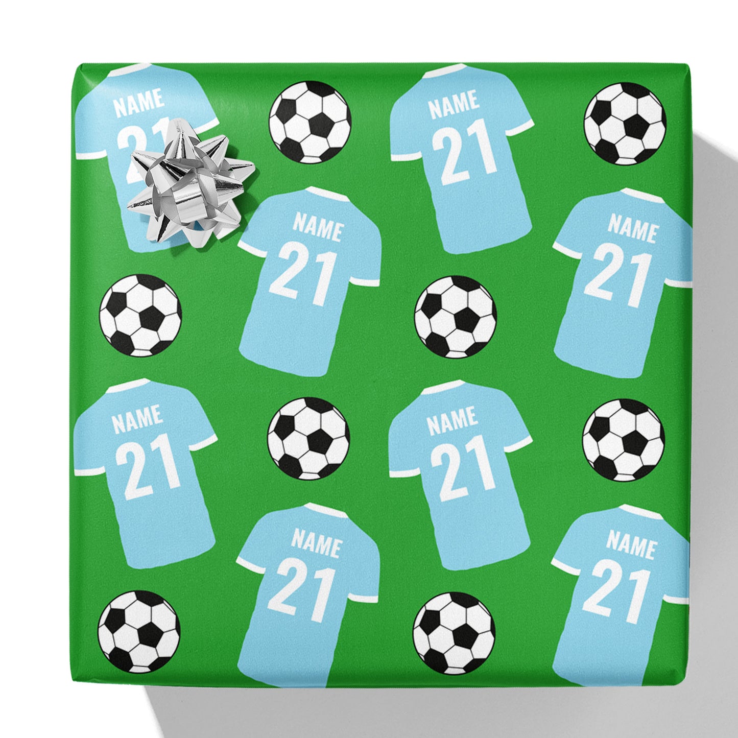 Football Shirt Name and Age Gift Wrap