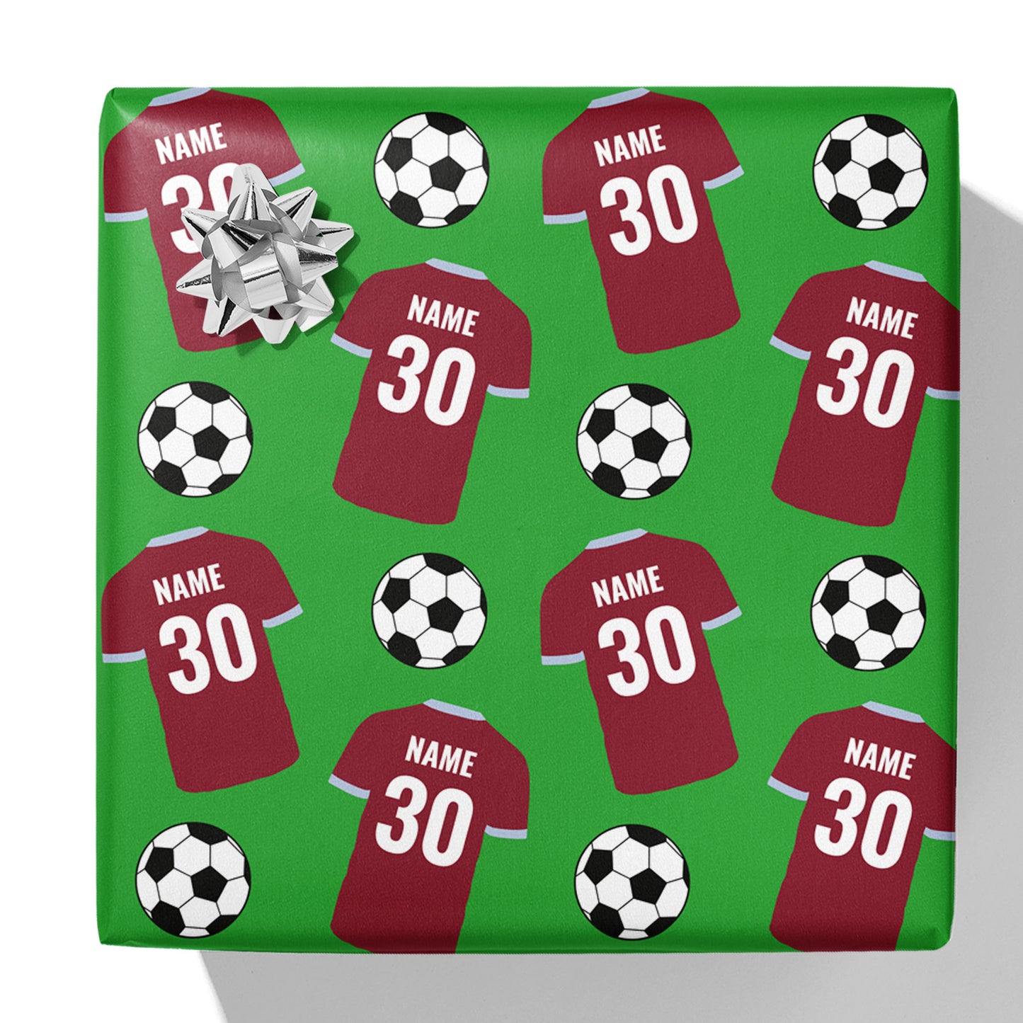 Football Shirt Name and Age Gift Wrap