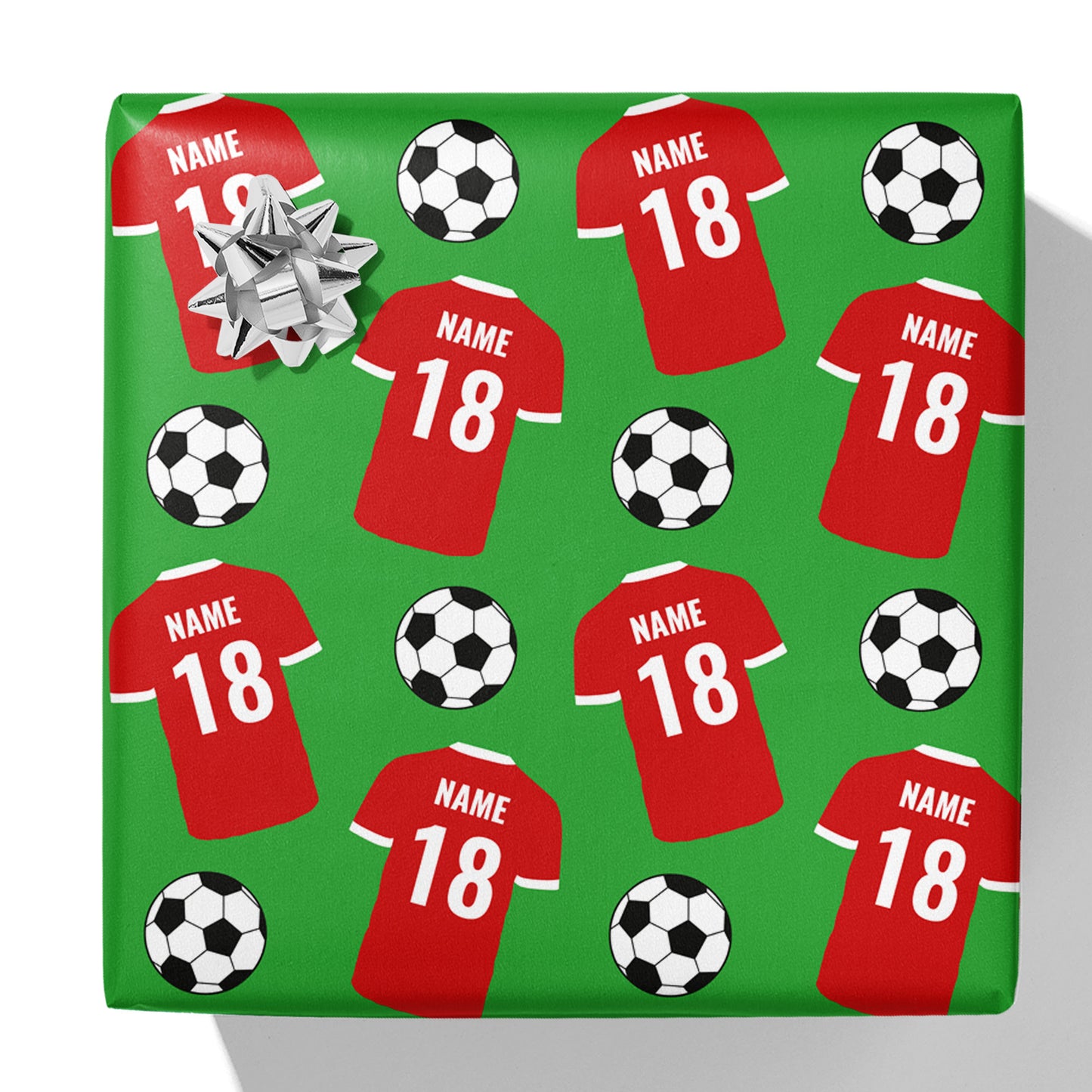 Football Shirt Name and Age Gift Wrap