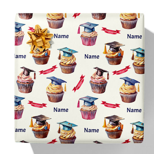 Graduation Cupcakes Name Gift Wrap