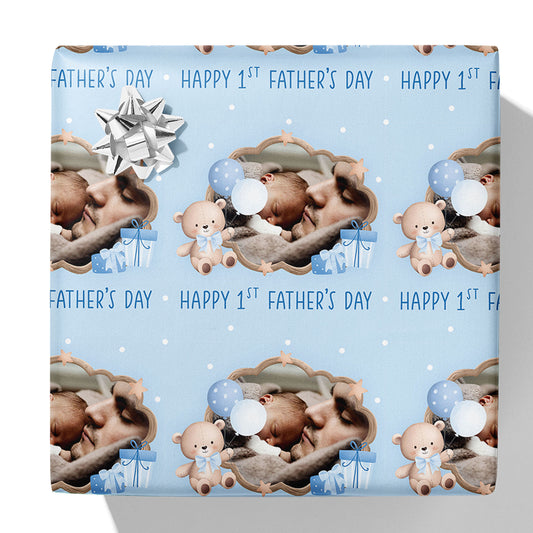 Happy 1st Father's Day Photo Gift Wrap