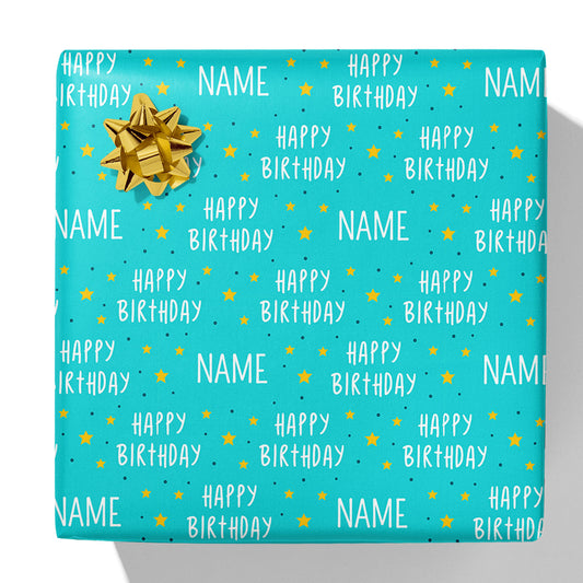 Happy Birthday Name Gift Wrap