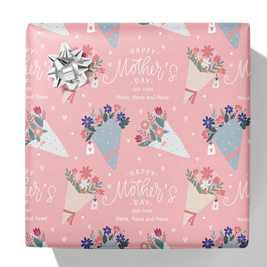 Happy Mother's Day Bouquet Name Gift Wrap