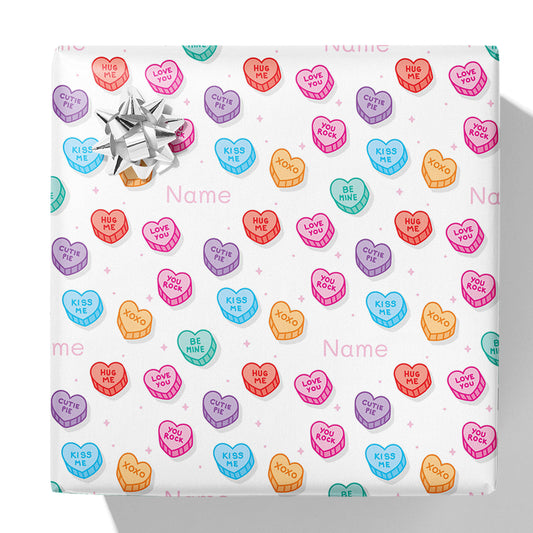 Heart Sweets Anniversary Name Gift Wrap