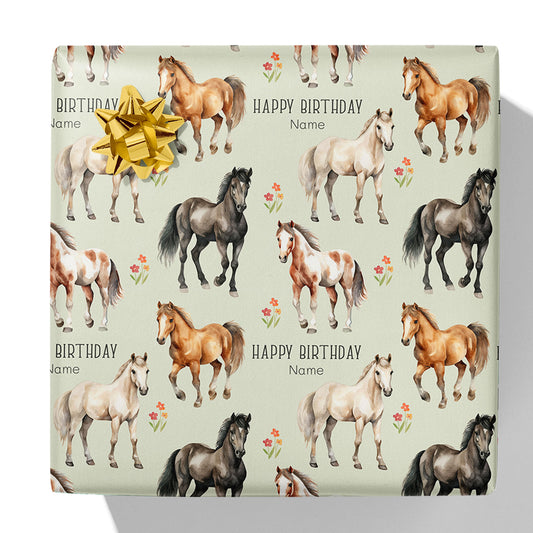 Horses Name Gift Wrap