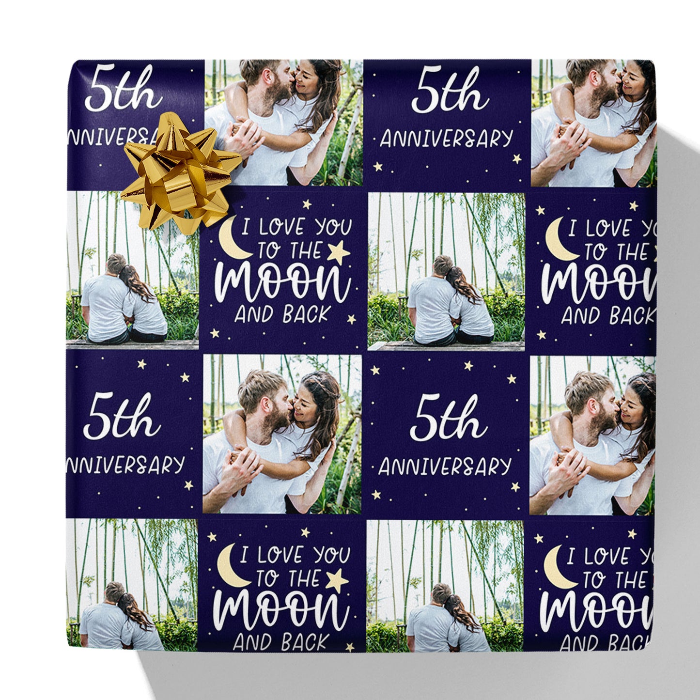 I Love You to the Moon and Back Year and Photo Gift Wrap