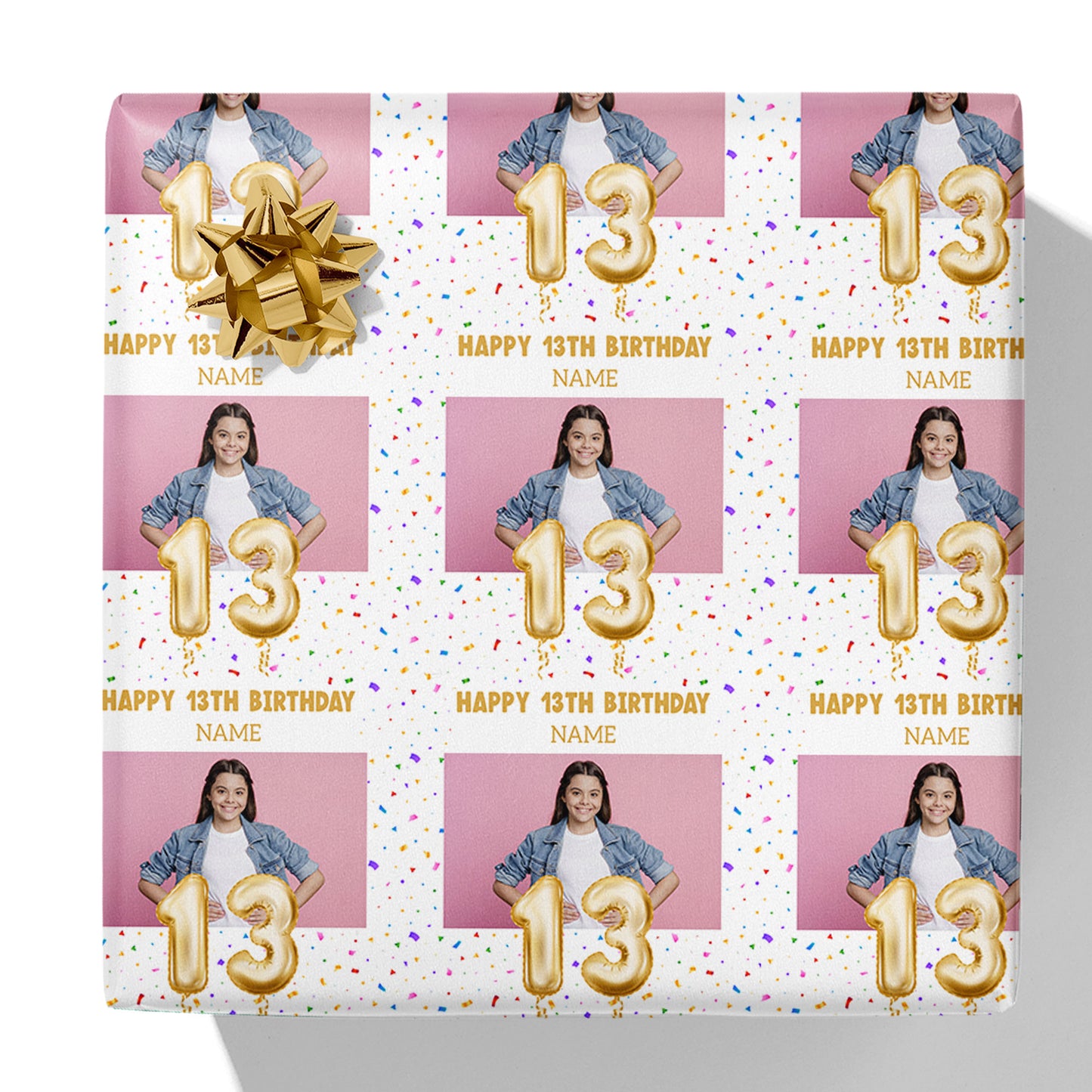 Milestone Age Photo and Name Gift Wrap