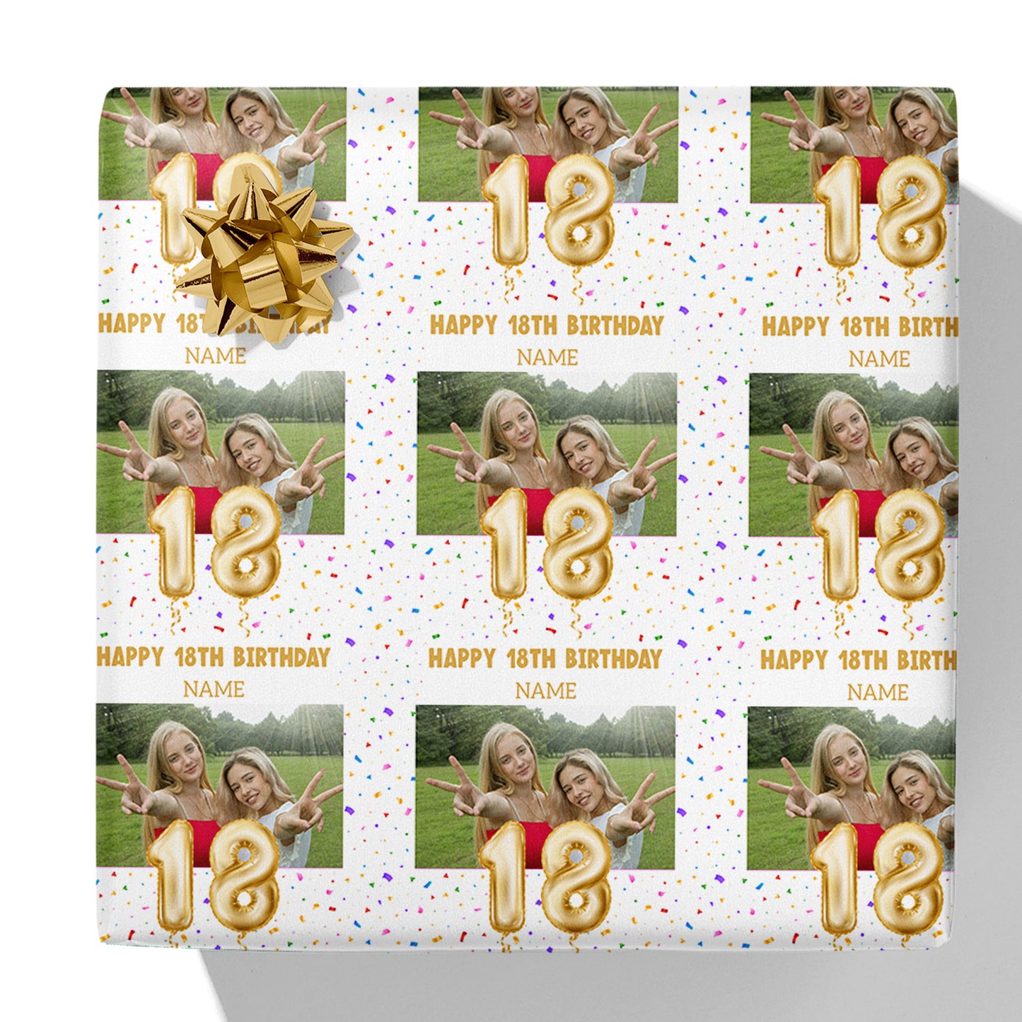 Milestone Age Photo and Name Gift Wrap