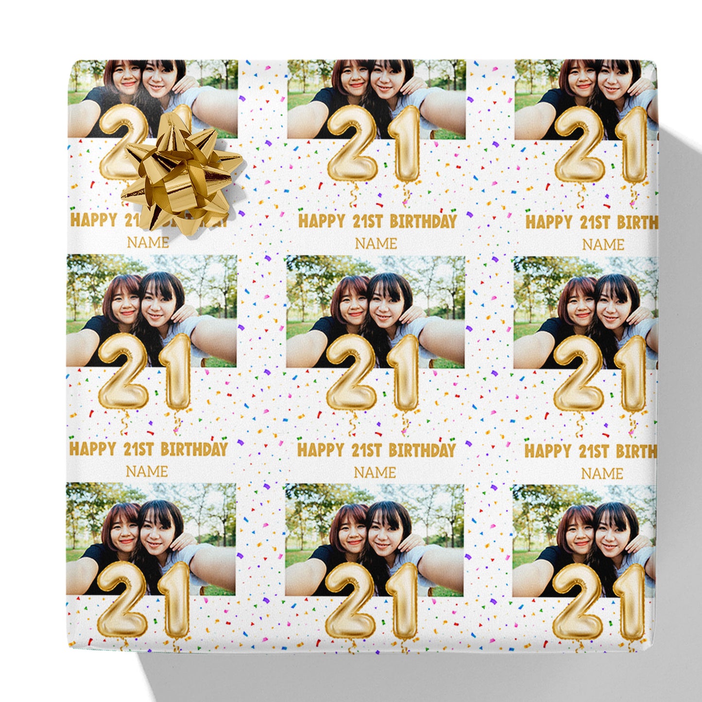 Milestone Age Photo and Name Gift Wrap