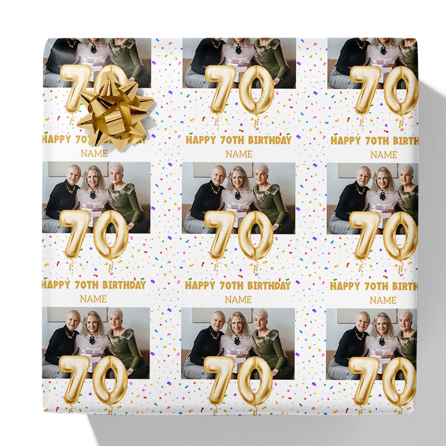 Milestone Age Photo and Name Gift Wrap