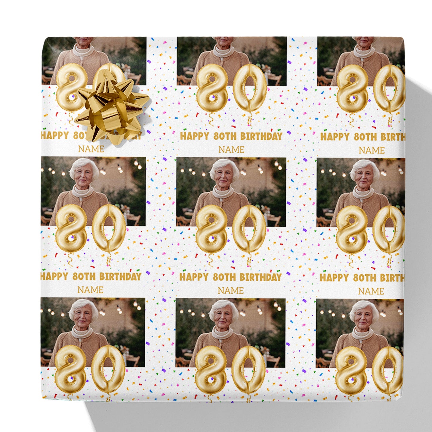 Milestone Age Photo and Name Gift Wrap