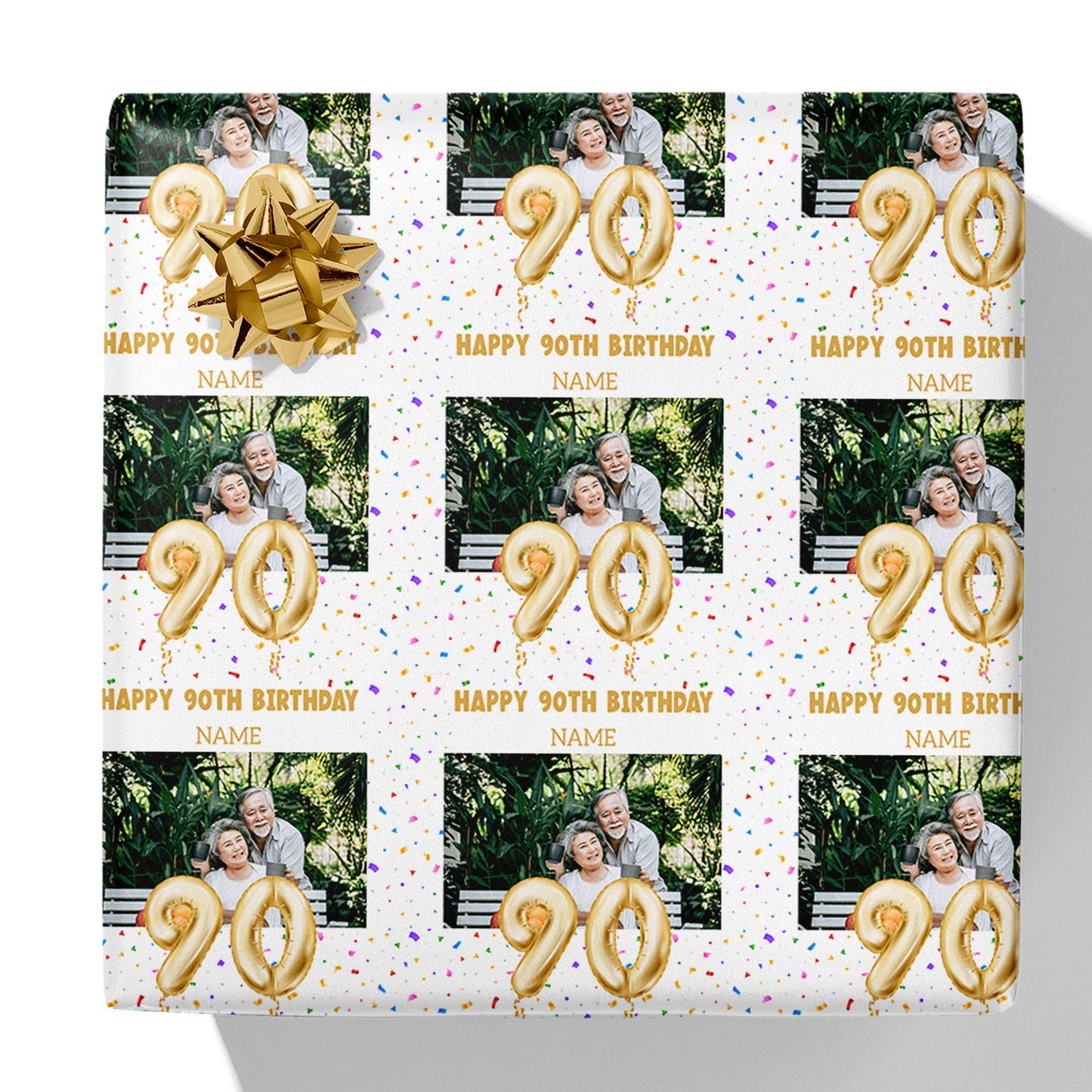 Milestone Age Photo and Name Gift Wrap