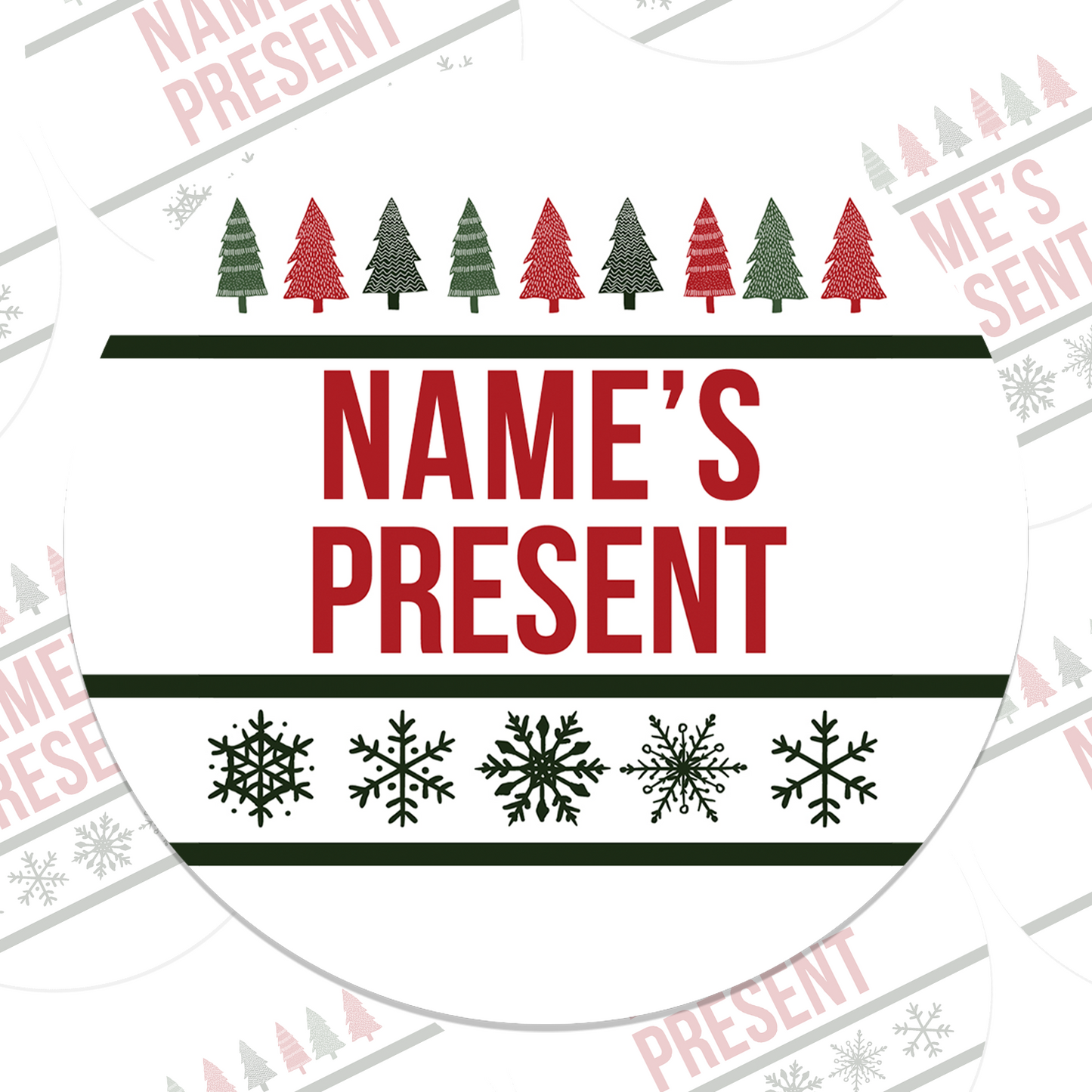 Name's Christmas Present Sticker Sheet