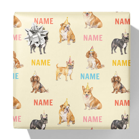 Party Dogs Name Gift Wrap