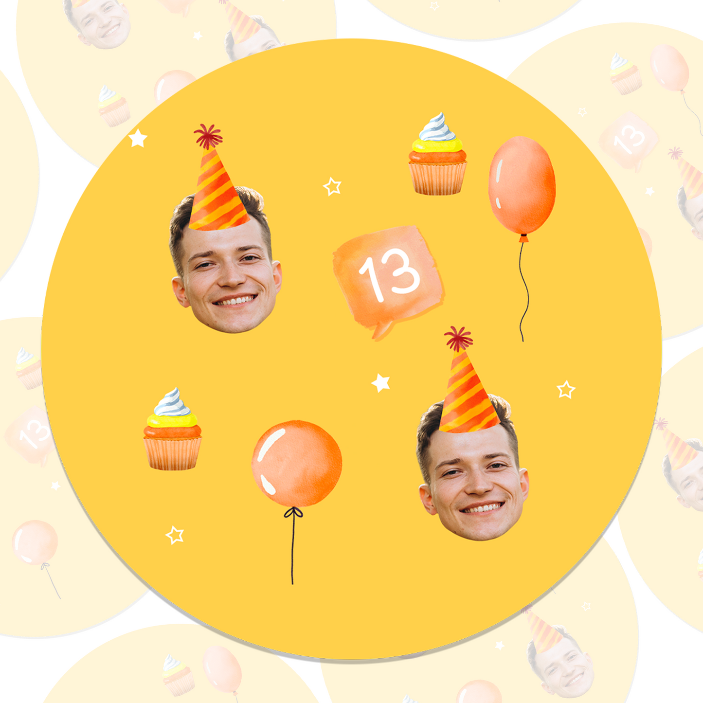 Birthday Party Hat Sticker Sheet