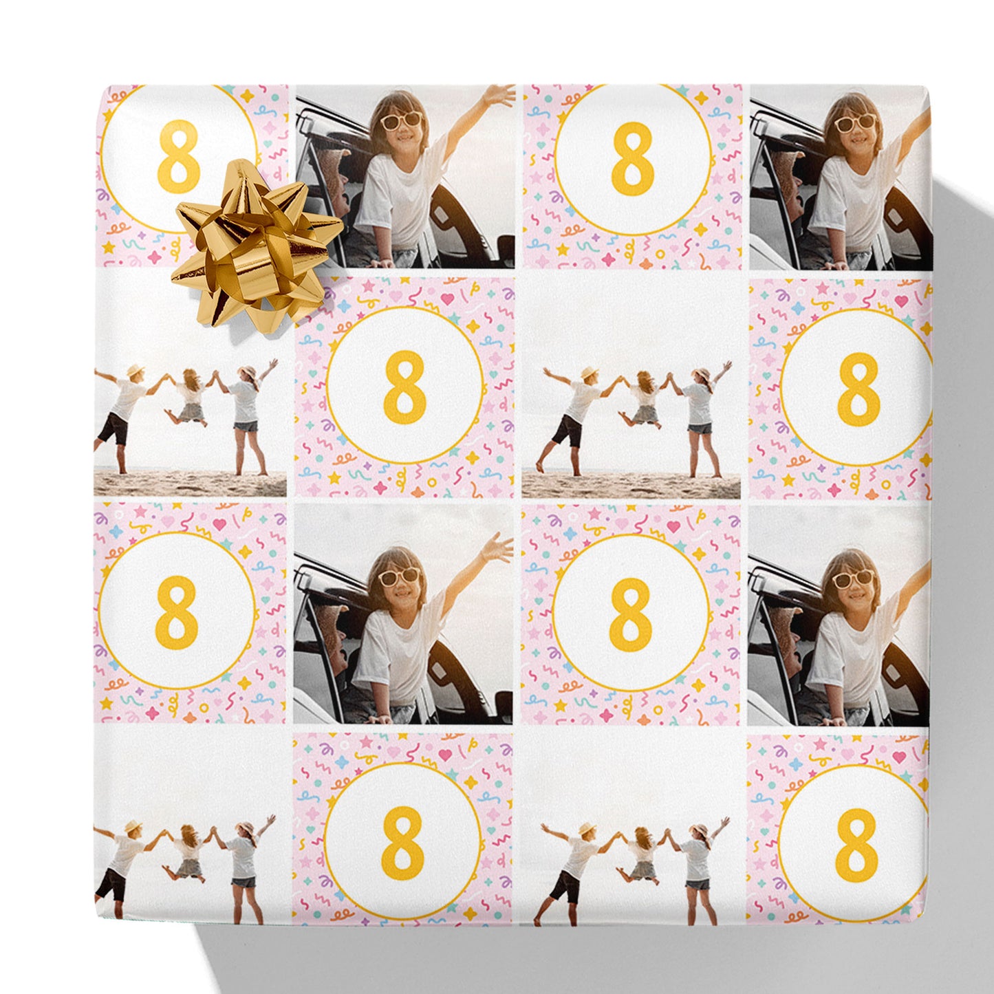 Photo and Age Birthday Gift Wrap