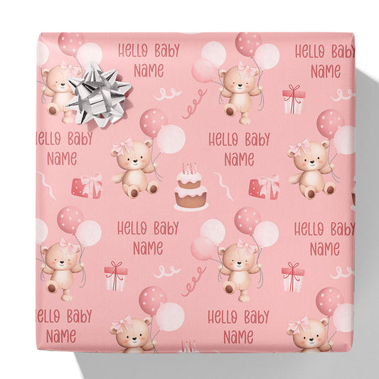 Hello Baby Name Gift Wrap
