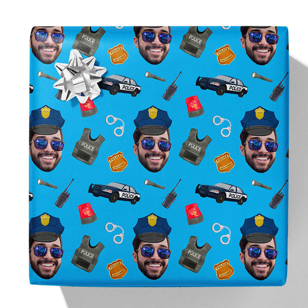 Profession Face Cut Out Gift Wrap - Police Officer, Nurse & More ...