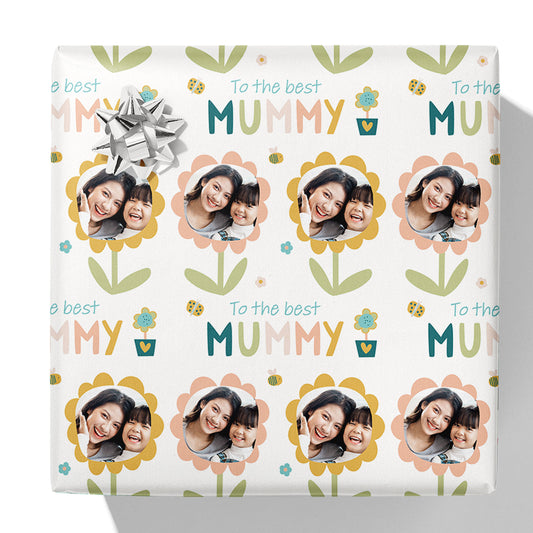 To the Best Mummy Flowers Photo Gift Wrap