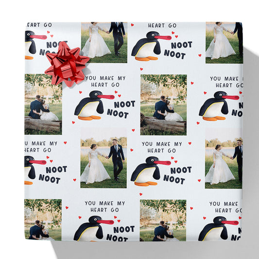 You Make My Heart Go Noot Noot Photo Gift Wrap